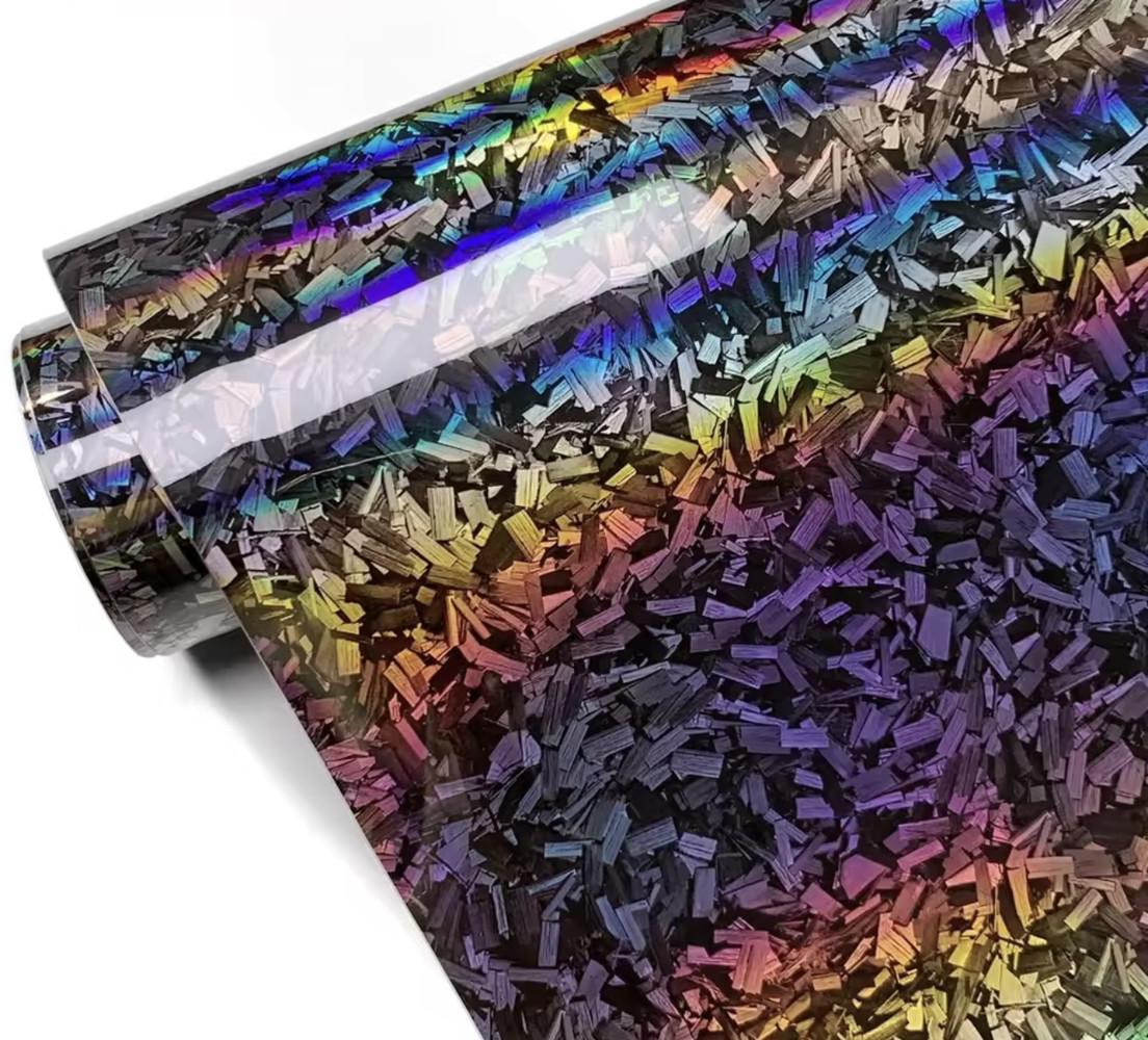 Плівка самоклеюча СONGSHANG під кований ломаний карбон глянець хамелеон 100x150 см (1993350888)