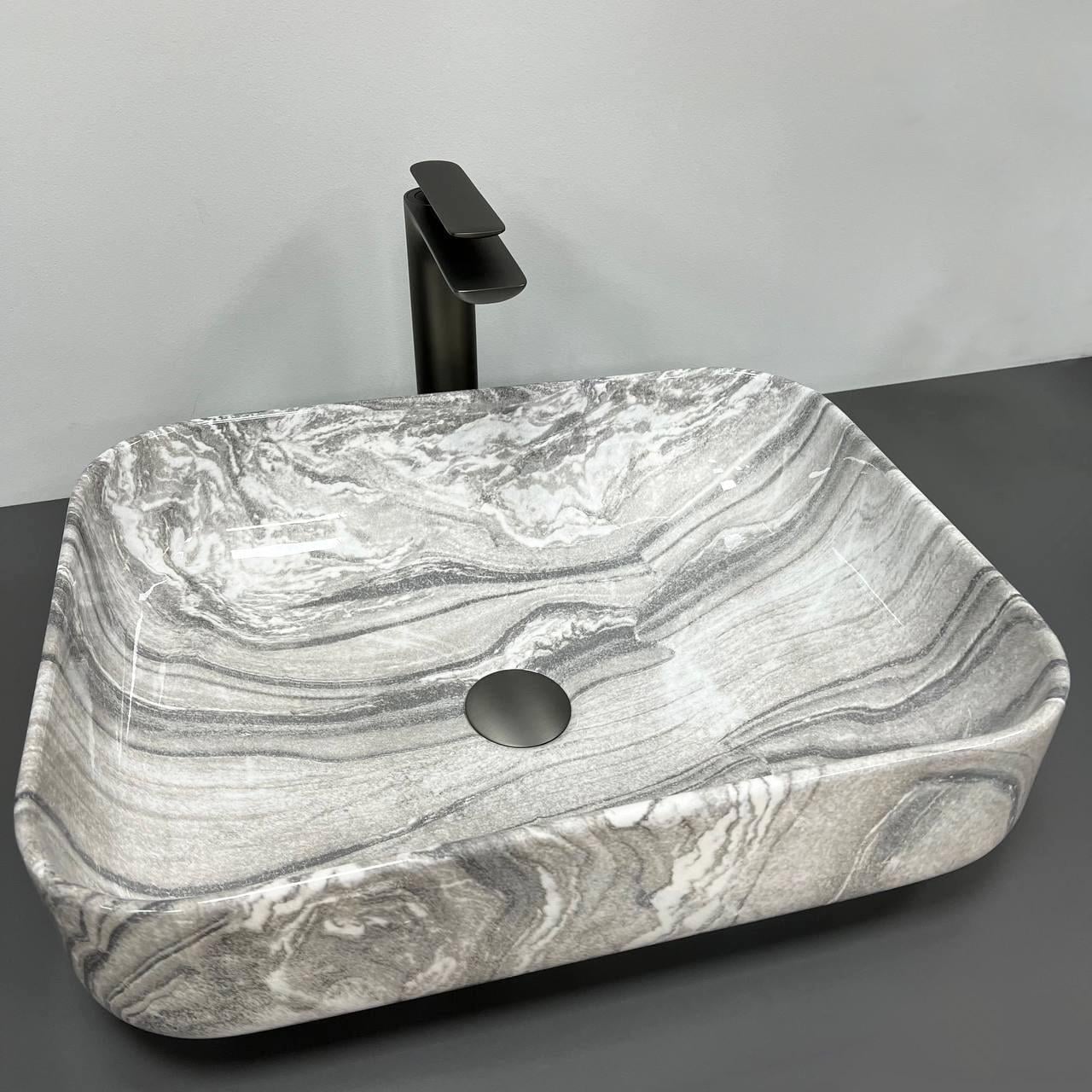 Умывальник накладной VBI PALERMO Grey Onyx Glossy (2808389660)