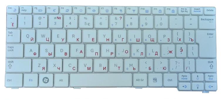 Клавиатура для ноутбука Samsung N140/N150/N145/N144/N148 White