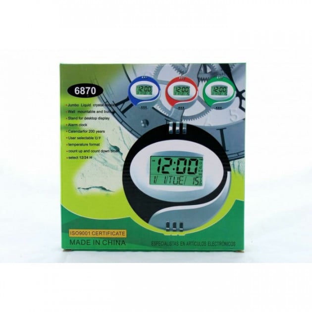 Электронные часы Kenko КК 6870 с термометром, Черные - фото 3