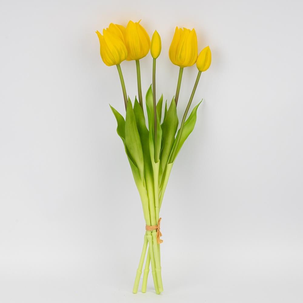 Букет латексных тюльпанов 5 бутонов 50 см Желтый (2026-001/yellow) Букет латексных тюльпанов 5 бутонов 50 см Желтый (2026-001/yellow)