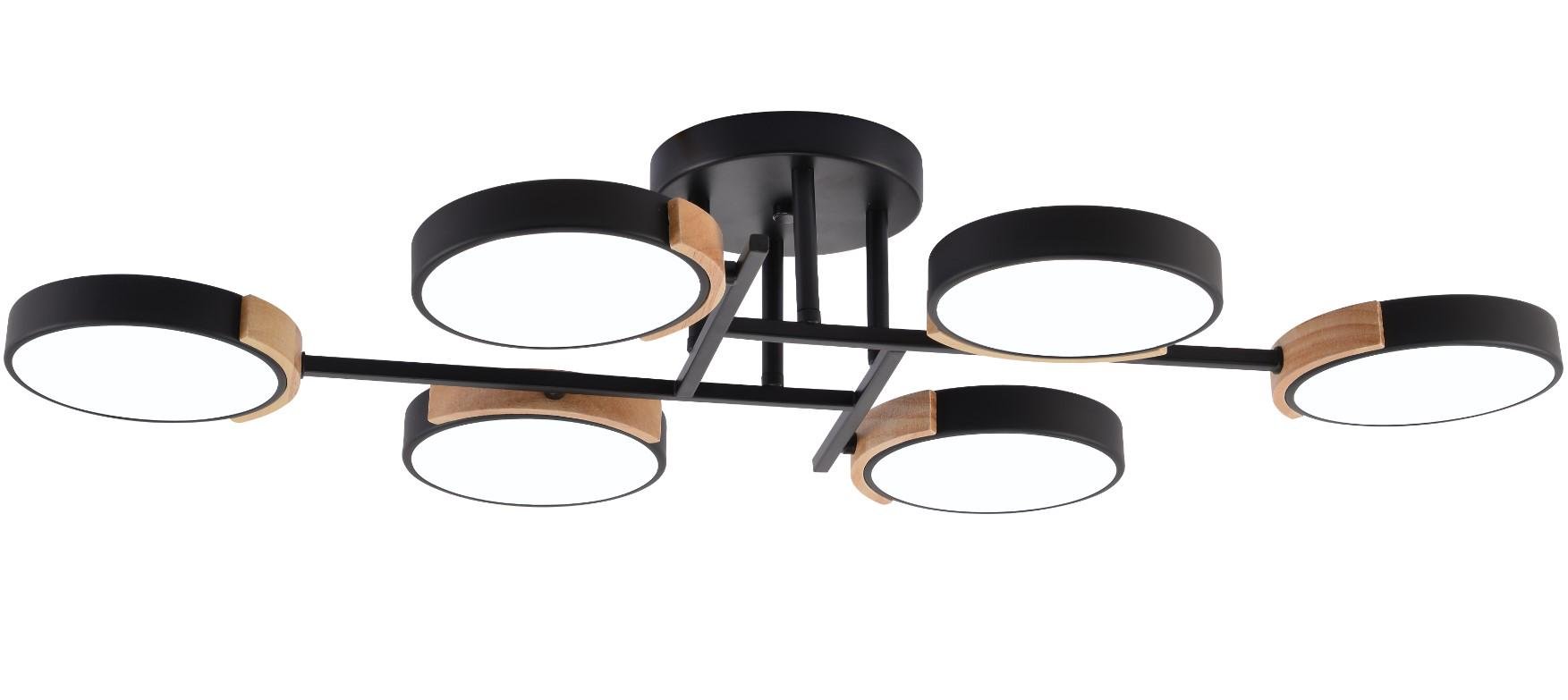 Люстра светодиодная акриловая Sirius B X13267/6 BK+WOOD Черный