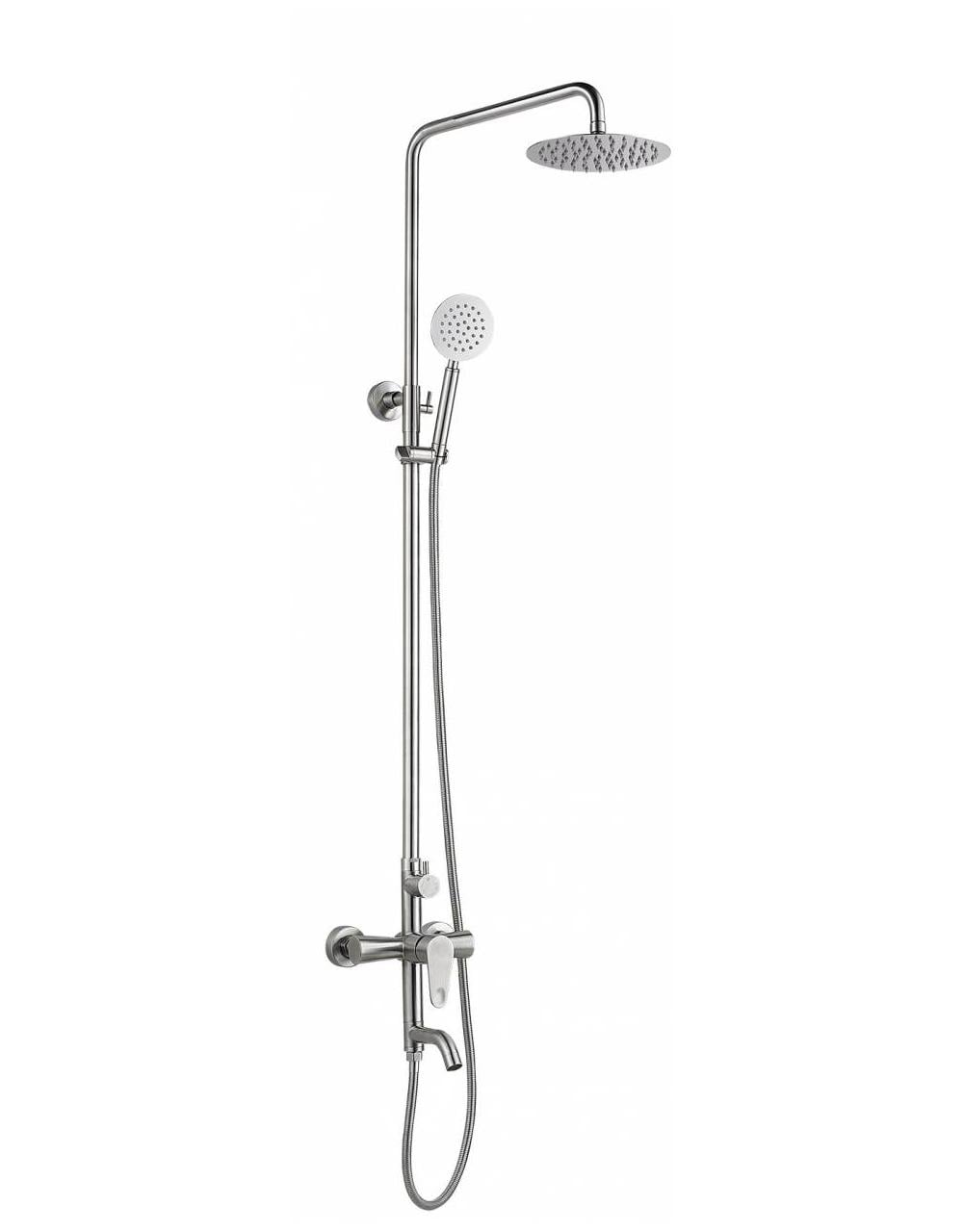 Душевая система Solone JAT16-A094 со смесителем и тропическим душем Нержавеющая сталь