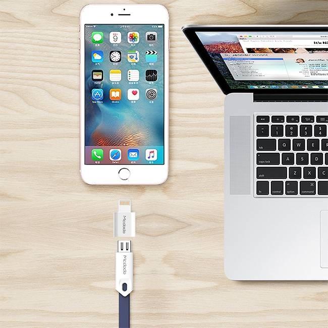 Адаптер McDodo OT-2140 OTG Micro USB to Lightning Сріблястий - фото 5