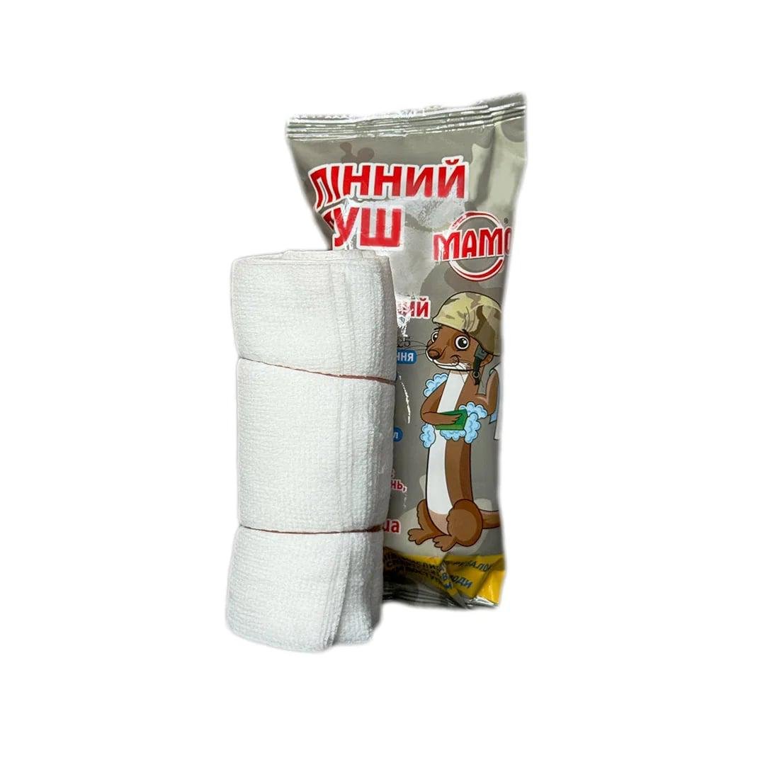 Сухой пенный душ одноразовый МАМО 2 полотенца из спанлейса 40x50 см и пенный спонж с 4 г дерматогеля (3575920)