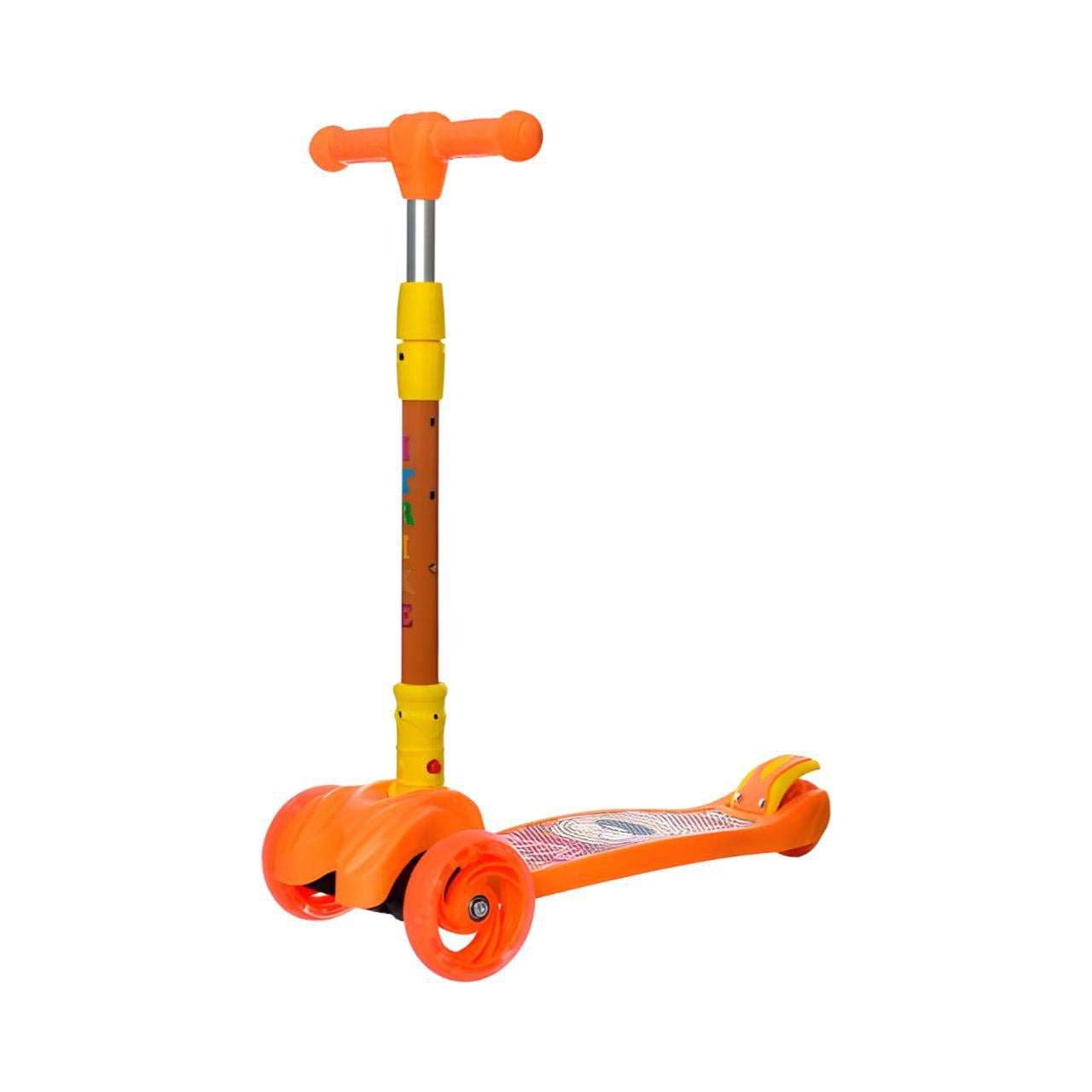Самокат JR 3-060-11-OR складной трехколесный полиуретановые светящиеся колеса Оранжевый (25020256)