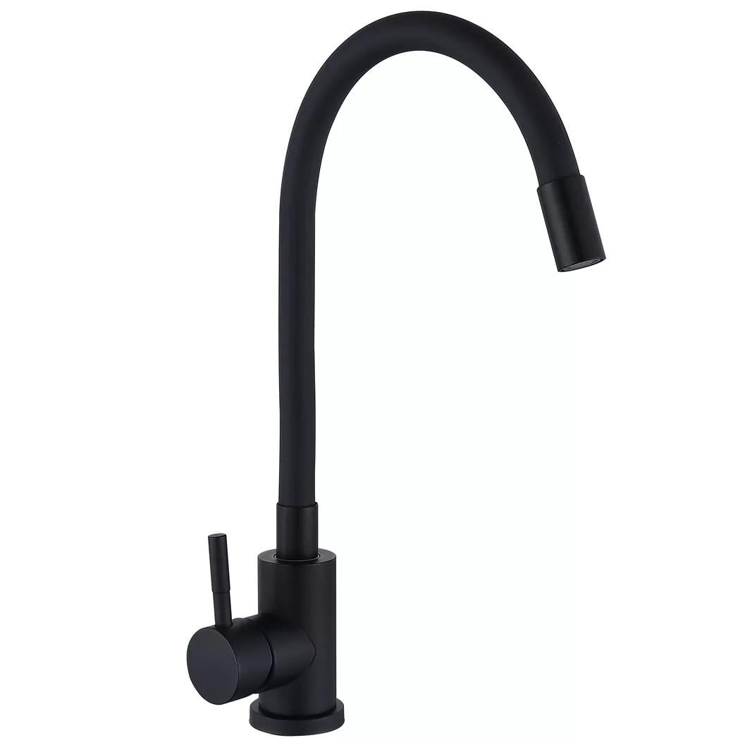 Смеситель для кухни Wezer EKO4E-01-BLACK с гибким изливом Черный (155169)