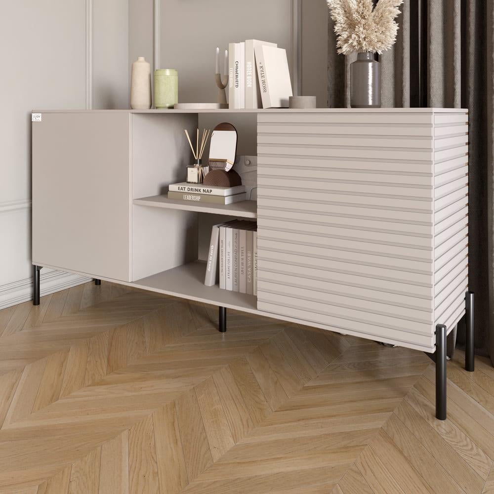 Комод открытый Lion Грей на черных металлических ножках Кашемир/Кашемир (000-000-2237) Комод открытый Lion Грей на черных металлических ножках Кашемир/Кашемир (000-000-2237)