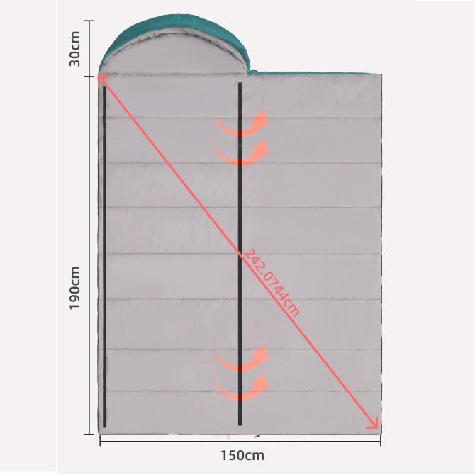 Спальник с подогревом 220x75 для температура до -5 °C питание USB - фото 3