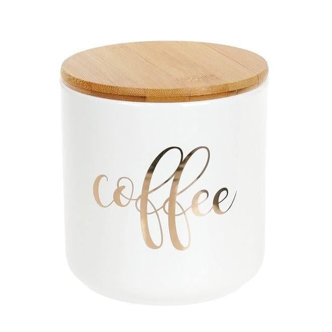 Банка фарфоровая Coffee с бамбуковой крышкой 0,6 л (31853)