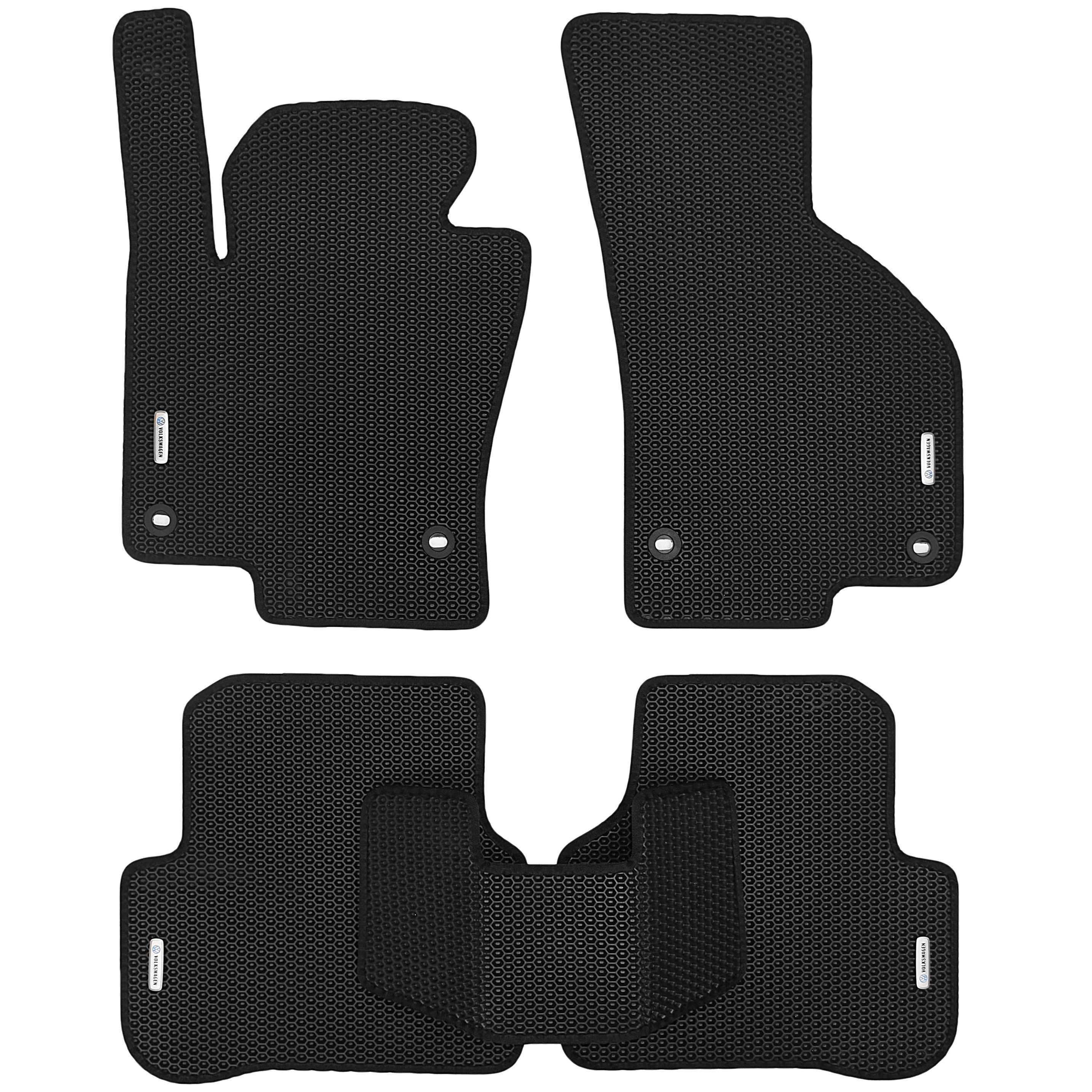 Коврики в салон для Volkswagen Passat B6 '05-10 EVA соты 4 шильдика Черный (244654) (244654)