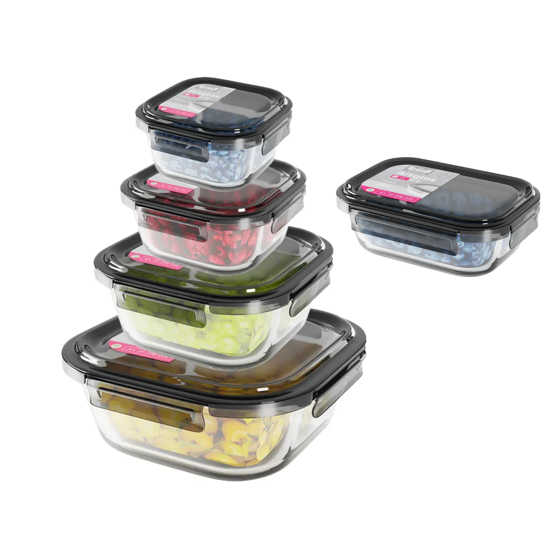 Набор стеклянных контейнеров Krauff Artglas 5 пр. (28395) Набор стеклянных контейнеров Krauff Artglas 5 пр. (28395)