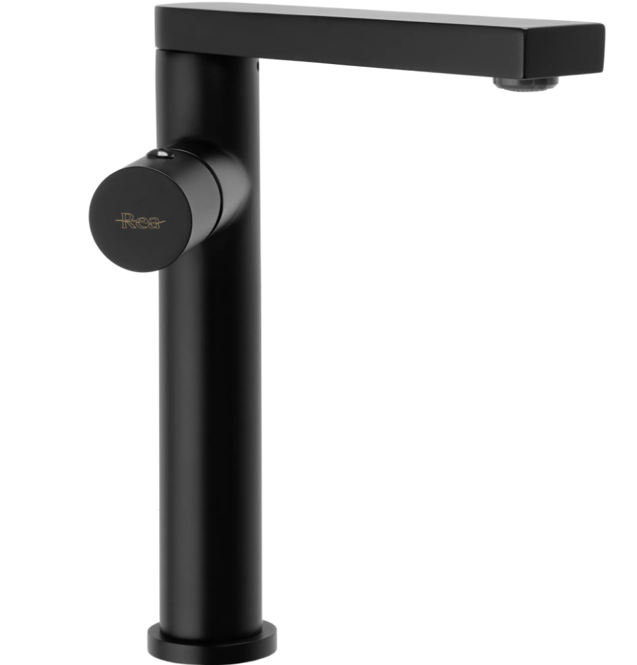 Смеситель для умывальника CUBO REA TAP BLACK REA-B2009 высокий однорычажный Черный (134573)