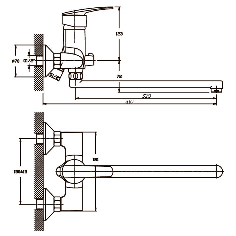 Змішувач для ванни Haiba AGAT 006 (HB0006) - фото 2 Змішувач для ванни Haiba AGAT 006 (HB0006) - фото 2