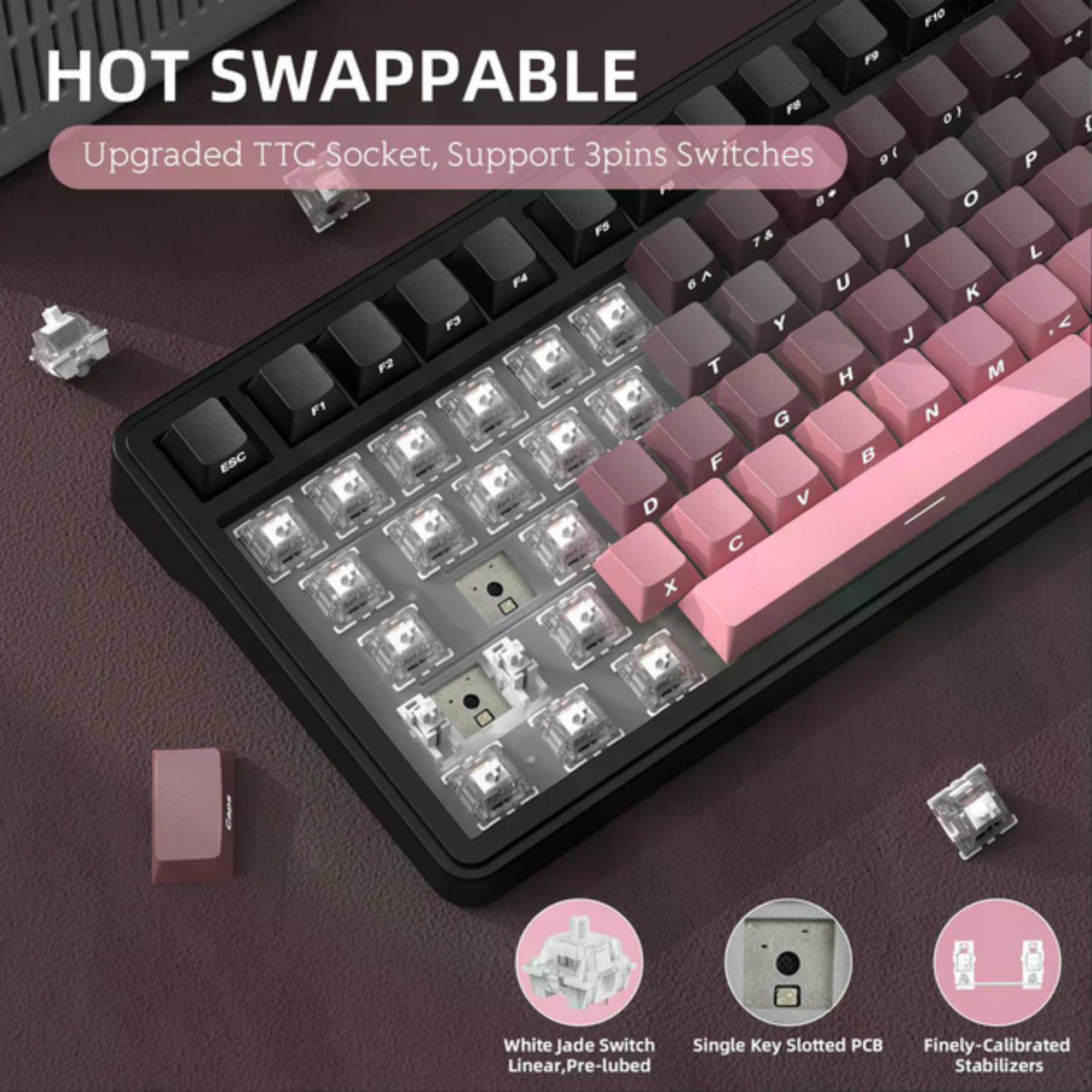 Клавиатура механическая attack shark X85 ENG/наклейки UA/RU Blackberry (29614136) - фото 8 Клавиатура механическая attack shark X85 ENG/наклейки UA/RU Blackberry (29614136) - фото 8