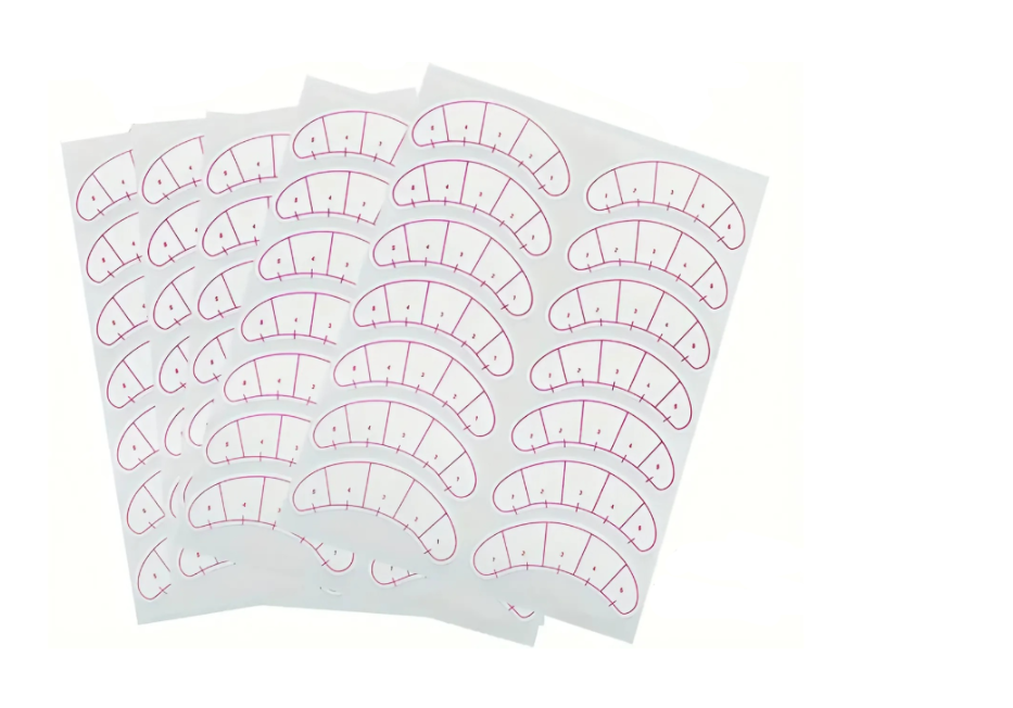 Наклейки с разметкой для наращивания ресниц 35 пар 5 секционные (2600091232)