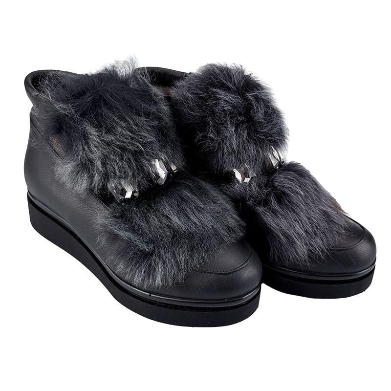 Ботинки женские зимние кожаные К-00539  р.  39 25 см Черный