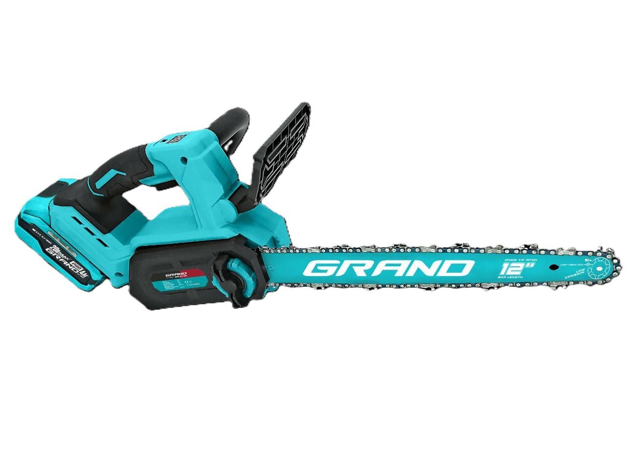 Пила цепная аккумуляторная Grand АПЦ-20/12м с 2 аккумуляторами и 2 шинами (GRAPC20/12М)