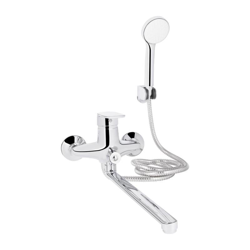 Смеситель для ванны Lidz Tani 0052 с поворотным изливом и душевым гарнитуром K40 Chrome (LDTAN0052CRM44960)