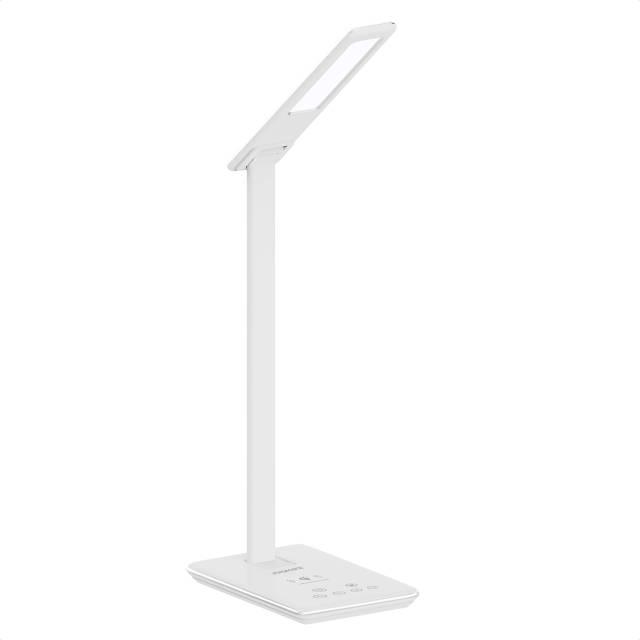 Настільна лампа Promate AuraLight-1 500 lm 10 W бездротова зарядка 2.5 W USB White