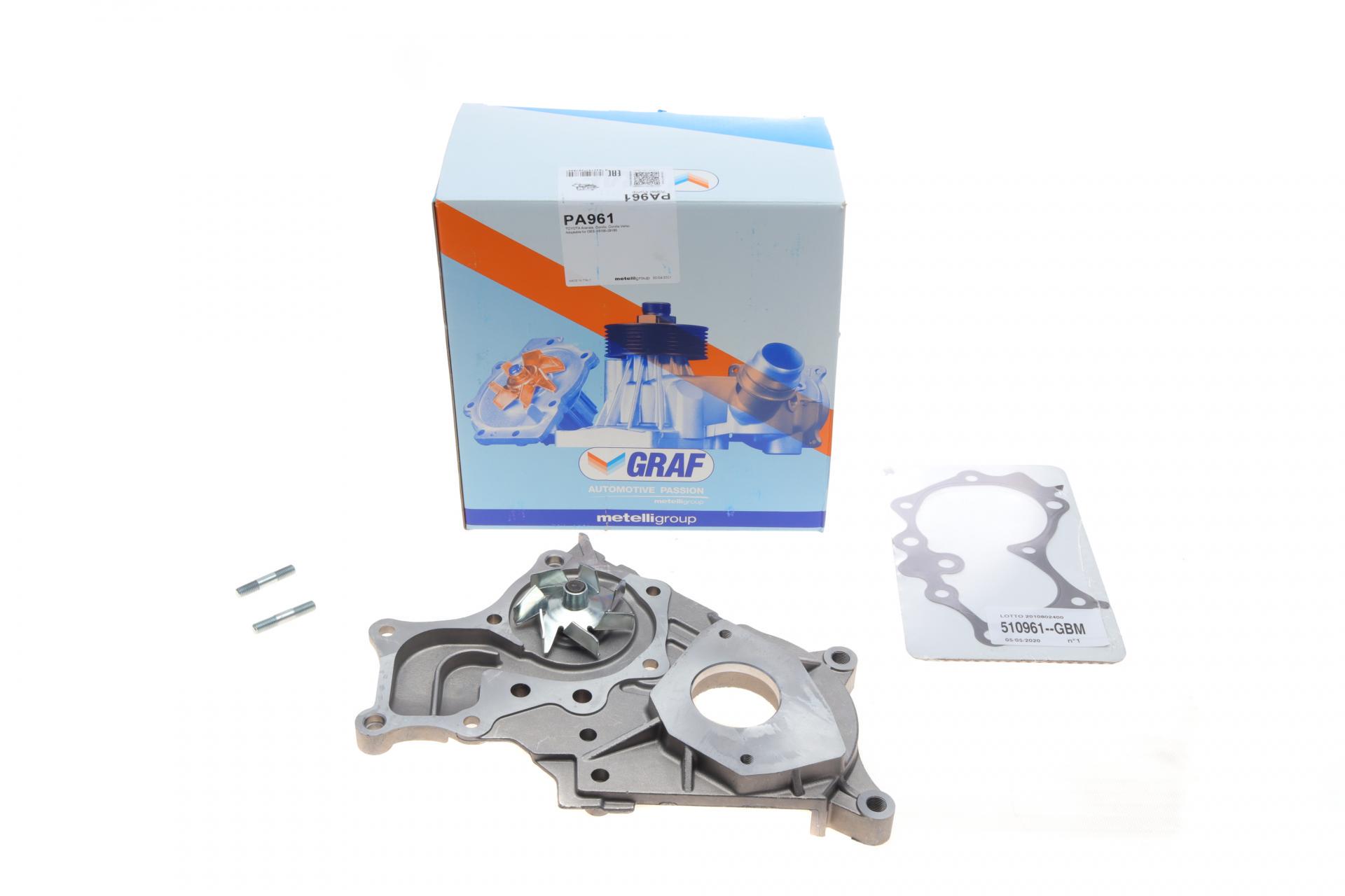 Насос воды Graf Toyota Avensis II/Corolla VII/VIII 2.0D-4D 03-09 R/B 7 лопаток PA961