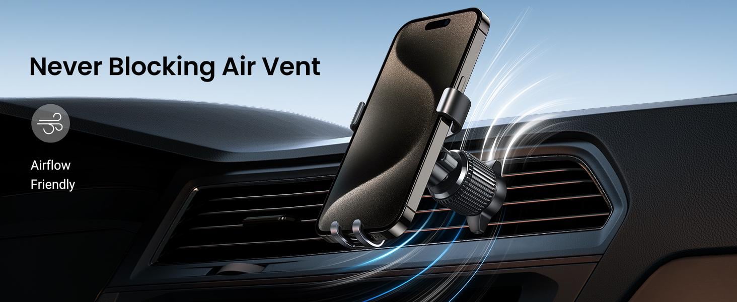 Держатель для телефона в машину UGREEN LP130 алюминиевый на вентиляционную сетку Black (15814) - фото 4 Держатель для телефона в машину UGREEN LP130 алюминиевый на вентиляционную сетку Black (15814) - фото 4