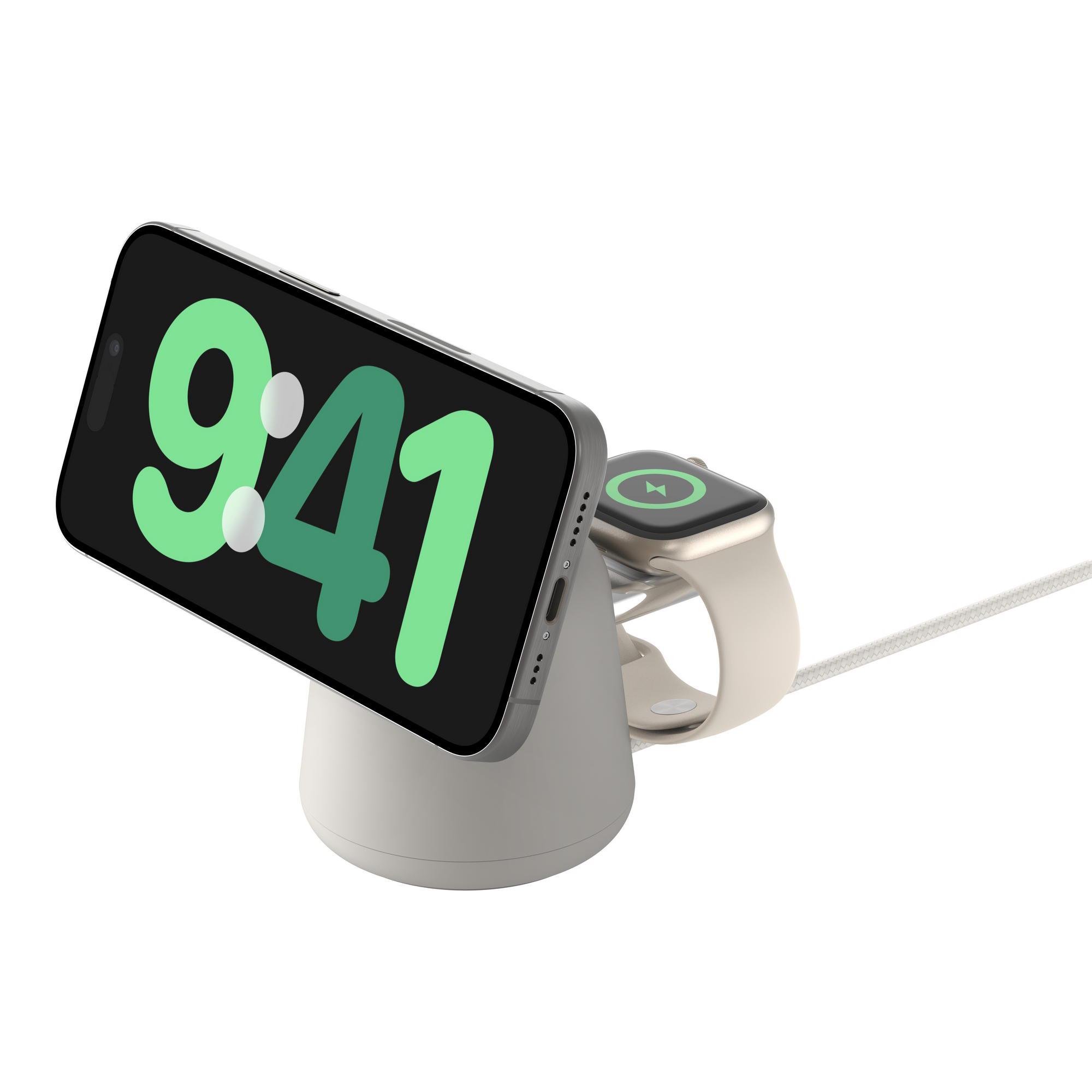 Зарядное устройство беспроводное Belkin 2в1 MagSafe для Apple 15 Вт Бежевый (WIZ020VFH37) - фото 8