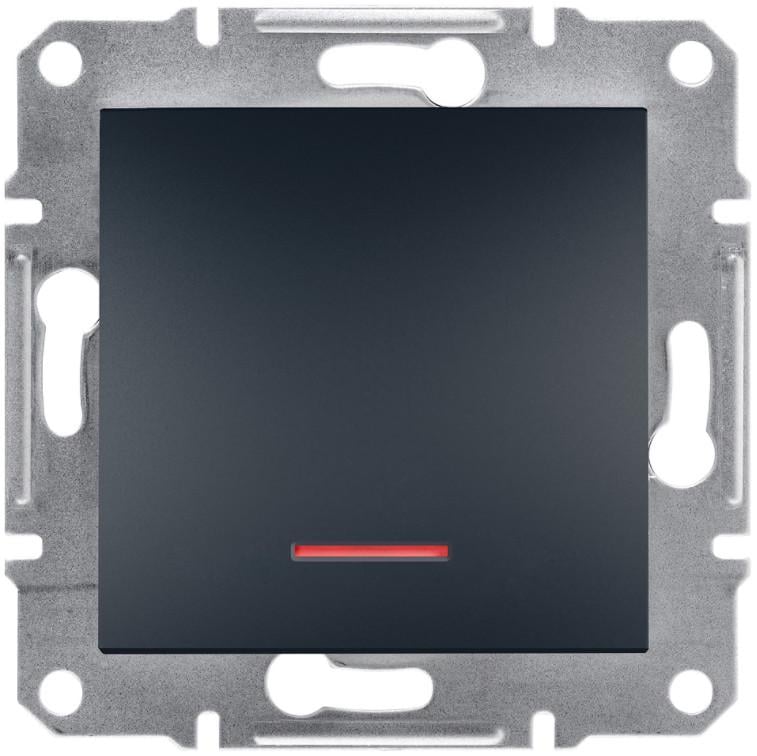 Выключатель кнопочный Schneider Electric Asfora с подсветкой самозажимной ABS Черный (EPH1600171) Выключатель кнопочный Schneider Electric Asfora с подсветкой самозажимной ABS Черный (EPH1600171)