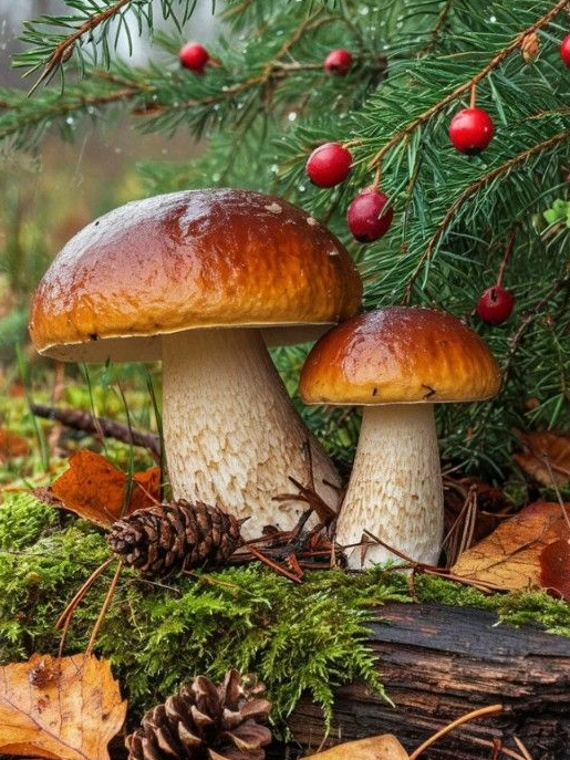 Алмазная мозаика Белые грибы в лесу 30х40 см (29514426)