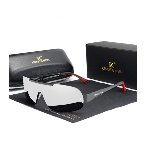 Солнцезащитные очки-антиблик для водителей KINGSEVEN DESIGN с поляризованными линзами Зеркало/Серебряный (N7716)