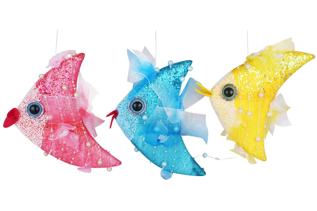 Елочное украшение Рыбка BonaDi 18 см 3 шт. (182-783)