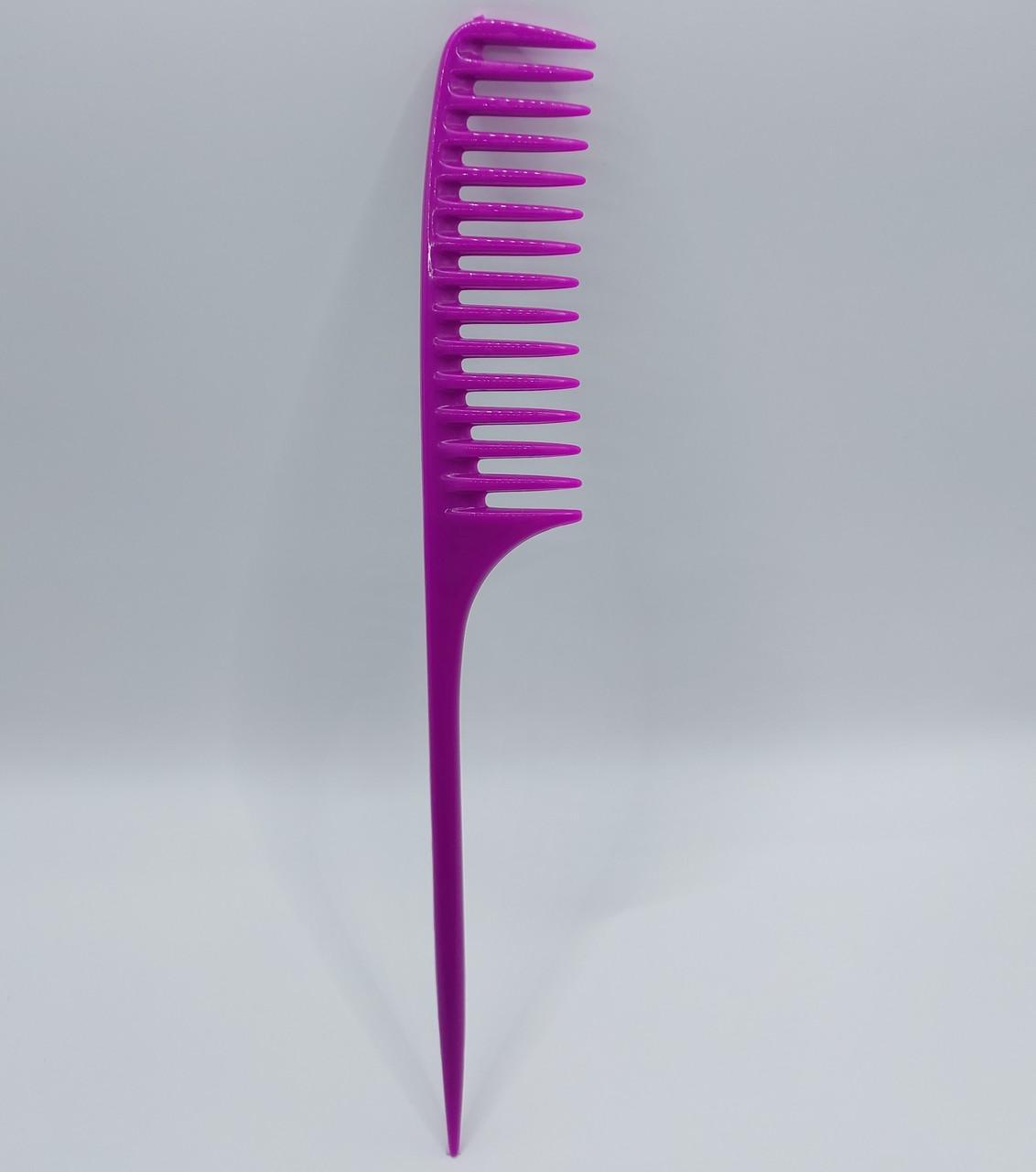 Гребінець перукарський для прочісування фарбованого волосся ДенІС professional з хвостиком Бузковий (1453070590) - фото 7