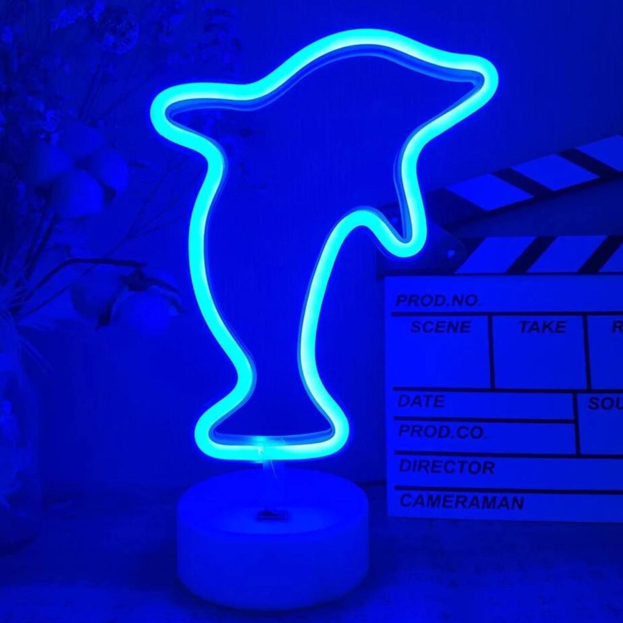 Светильник настенный Decoration Lamp Dolphin на батарейках и USB Синий (777571) - фото 2 Светильник настенный Decoration Lamp Dolphin на батарейках и USB Синий (777571) - фото 2