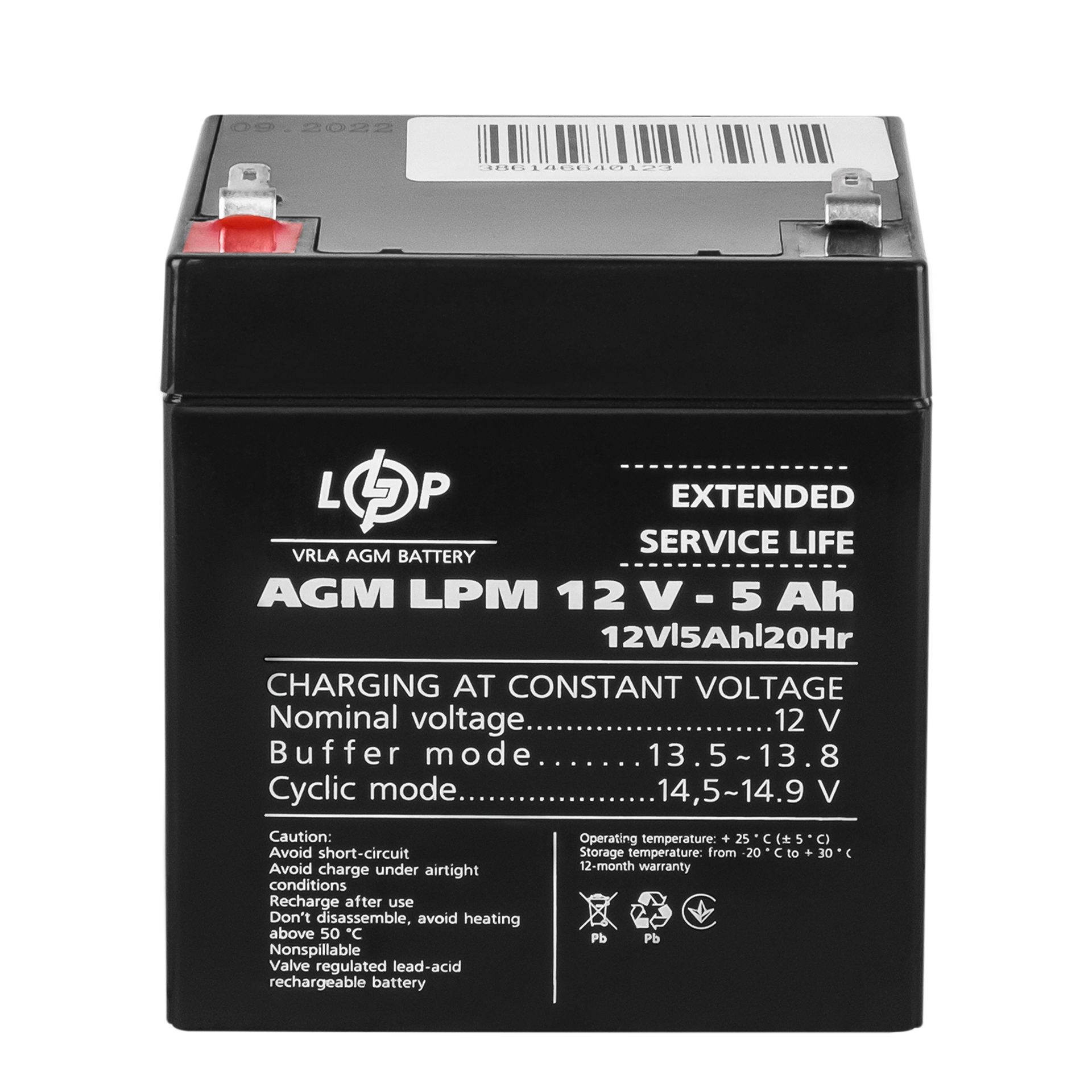 Акумулятор тяговий AGM LPM 12 V 5 Ah (3861)