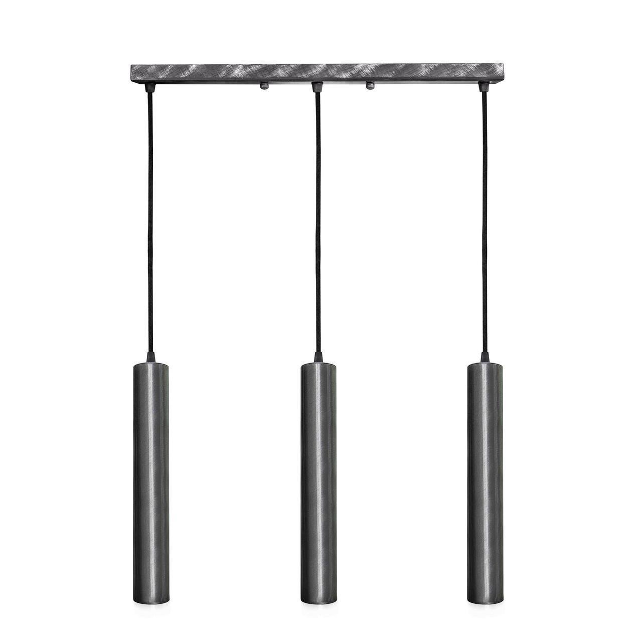 Подвесной светильник MSK ELECTRIC Tube под три лампы Е27 Серебряный (NL 3522-3 SILVER)