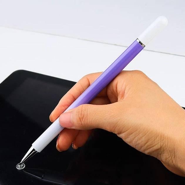 Стилус двосторонній для малювання 2в1 Фіолетовий - фото 2