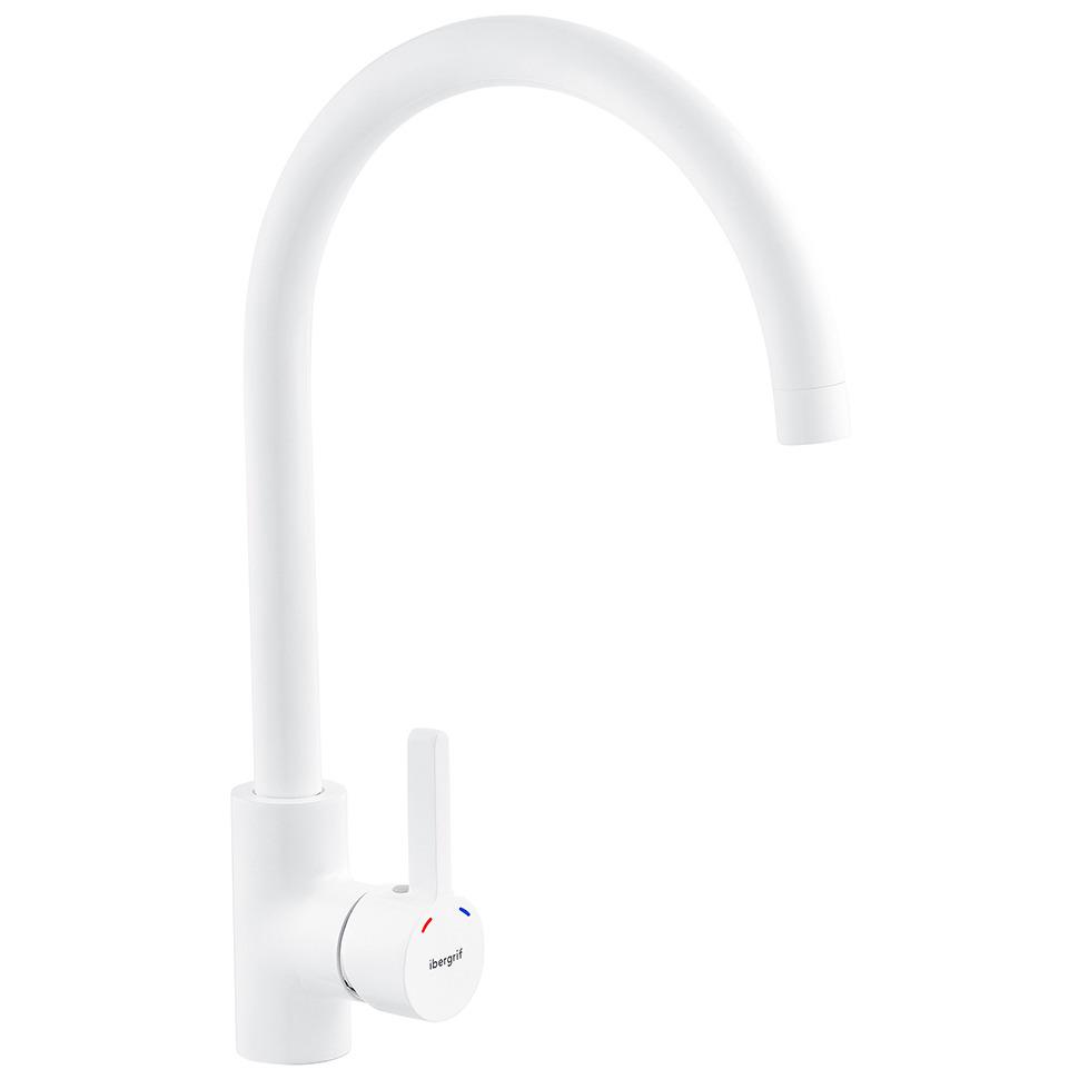 Смеситель для кухни IBERGRIF M22118W CV028501 однорычажный Белый (148302)