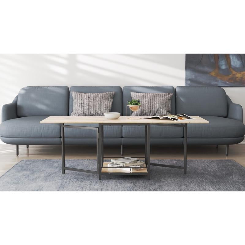 Стіл журнальний трансформер Ferrum-decor Kub Kombo Чорний метал ДСП Дуб Сан-Марино (FRD-105151) - фото 6