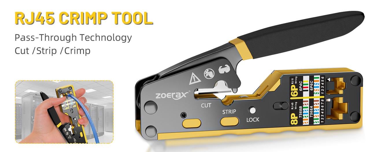 Обжимной инструмент ZoeRax RJ45 для разъемов RJ45/RJ11 со сменным лезвием - фото 6