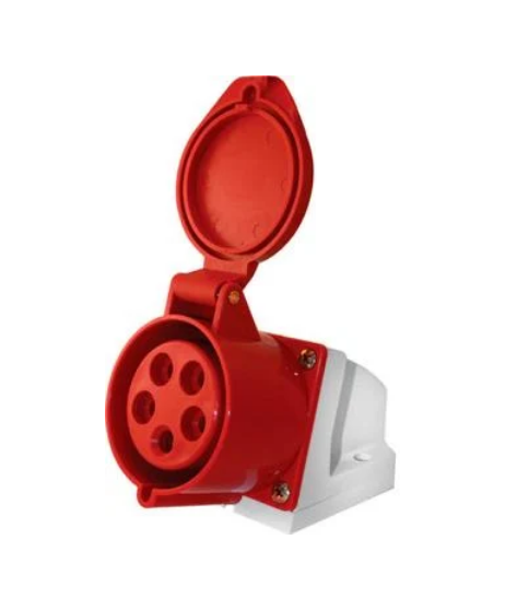 Силова розетка E.NEXT e.socket.pro.5.16 3P+N+PE 16А 380 В стаціонарна IP44 Червоний (p012007)