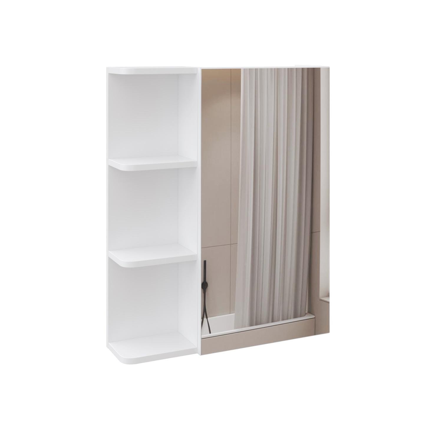 Зеркало с шкафчиком MEBLIBUD MARY правостороннее/левостороннее 60 см Белый (44014/2)