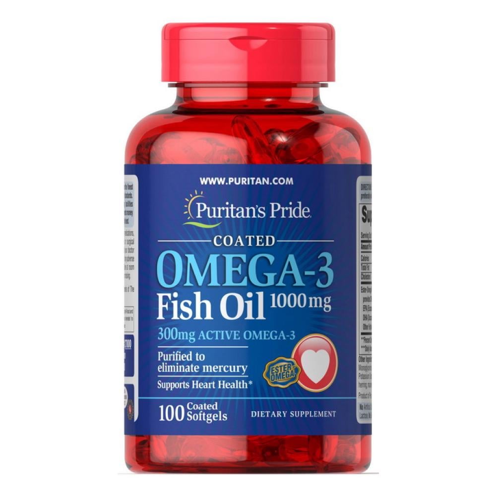 Добавка Omega-3 Fish Oil 1000 mg 300 mg Active Omega-3 100 Softgels (100-96-4027083-20)