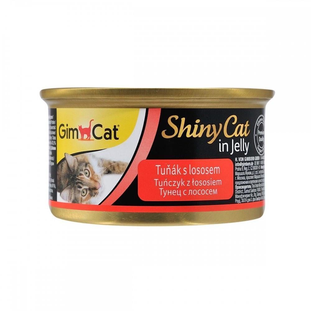 Корм вологий для кішок GimCat Shiny Cat з тунцем та лососем у желе 70 г (2464742191)