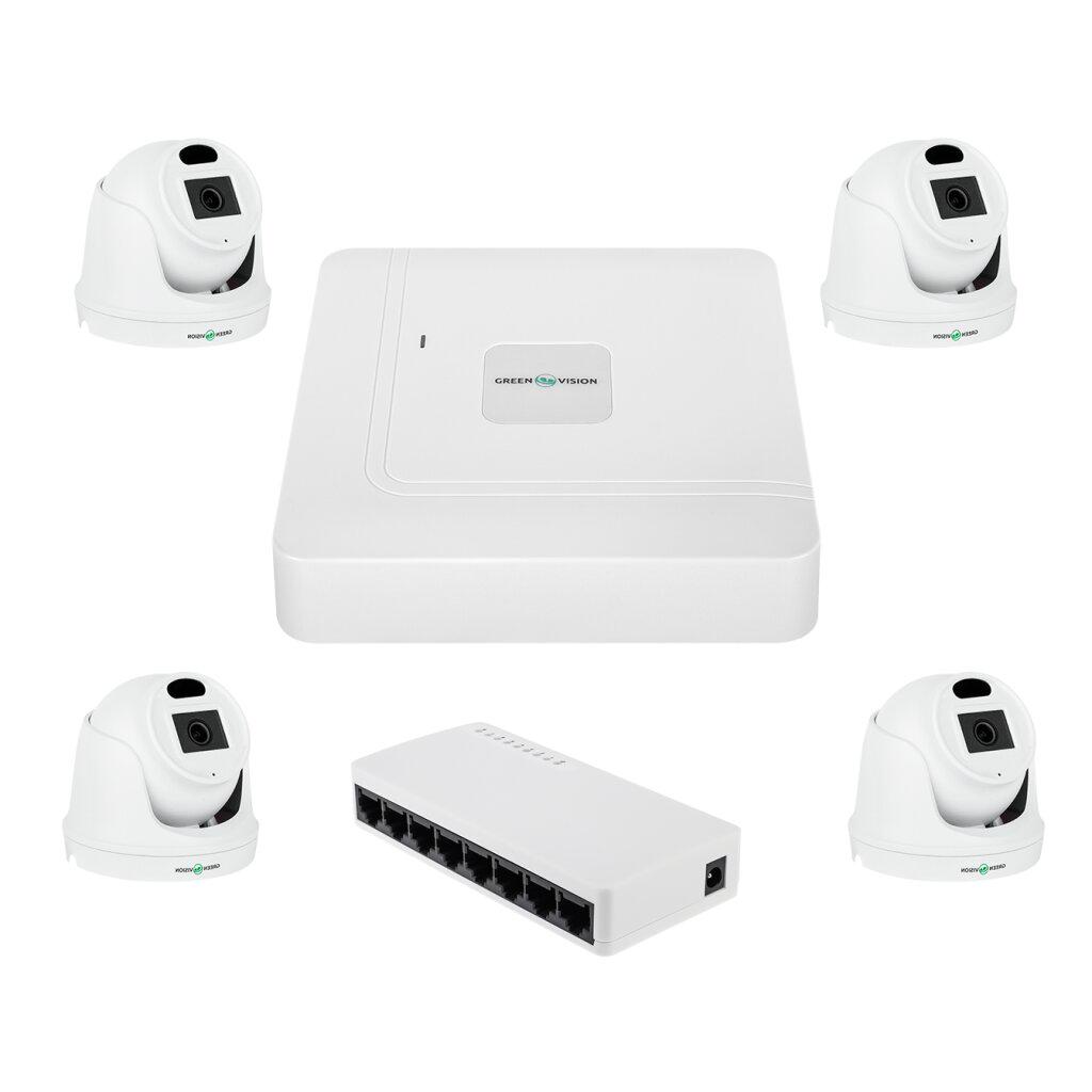 Комплект видеонаблюдения GreenVision GV-IP-K-W96/4 3MP на 4 камеры (25441530) Комплект видеонаблюдения GreenVision GV-IP-K-W96/4 3MP на 4 камеры (25441530)