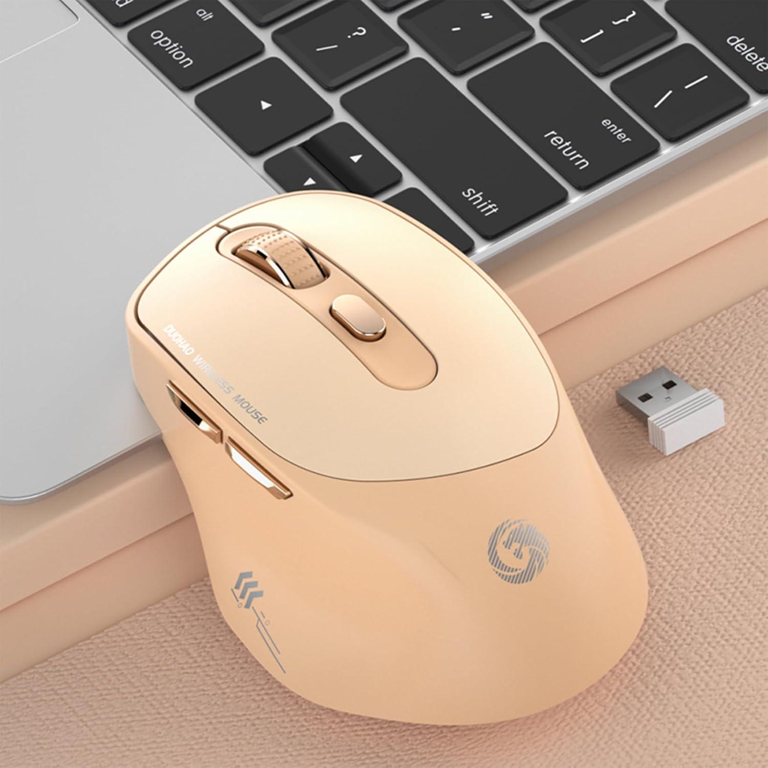 Мышка аккумуляторная беспроводная Duohao M16 Bluetooth 5.0/3.0 USB 2,4 Гц Бежевый - фото 7 Мышка аккумуляторная беспроводная Duohao M16 Bluetooth 5.0/3.0 USB 2,4 Гц Бежевый - фото 7