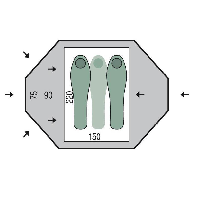 Палатка двухместная Pinguin Taifun 2 Green (PNG 134.2) - фото 2