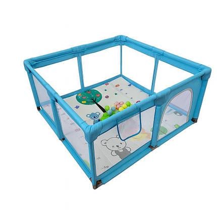 Манеж дитячий розкладний Avko кульки та килимок 180х200 см Blue - фото 1 Манеж дитячий розкладний Avko кульки та килимок 180х200 см Blue - фото 1