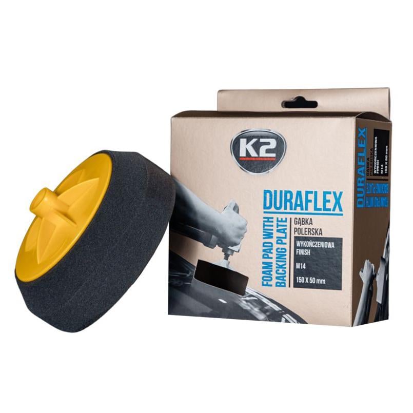 Губка полірувальна K2 Duraflex фінішна для лакофарбових покриттів 150х50мм чорна