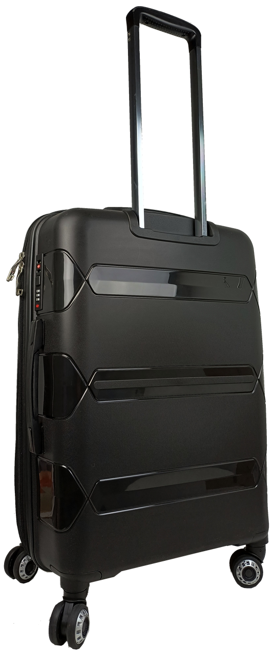 Чемодан пластиковый средний Reymond из полипропилена 80 л Черный - фото 4