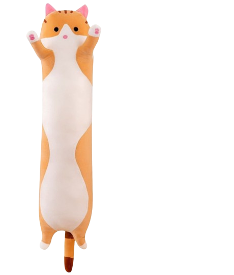 М'яка іграшка-подушка плюшева My Kigu Кіт Батон 50 см Бежевий (2382813140)